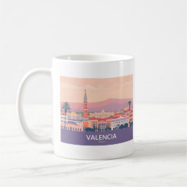 Valencia Spain Old Town Pastel Travel Kaffemugg