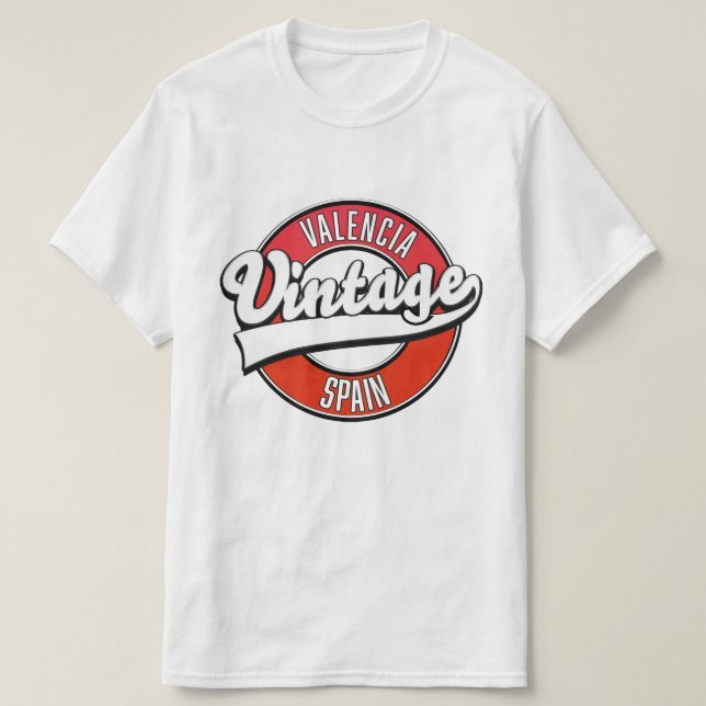 valencia spain retro stil logotyp t shirt (Design framsida)