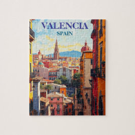 Valencia Spain Travel Art Vintage Pussel
