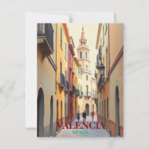 Valencia Spain Travel Art Vintage