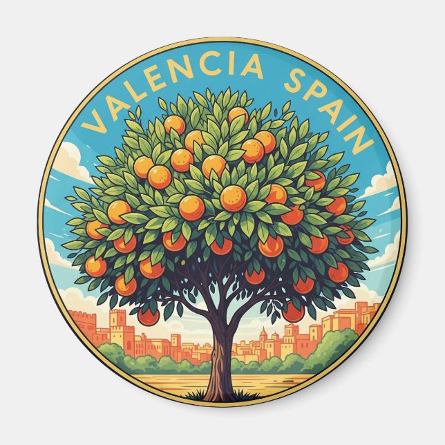 Valencia Spain Travel Magnet (Framsidan)