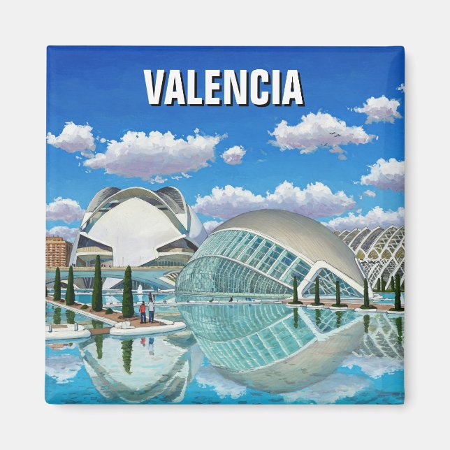 Valencia Spain Travel Magnet (Framsidan)