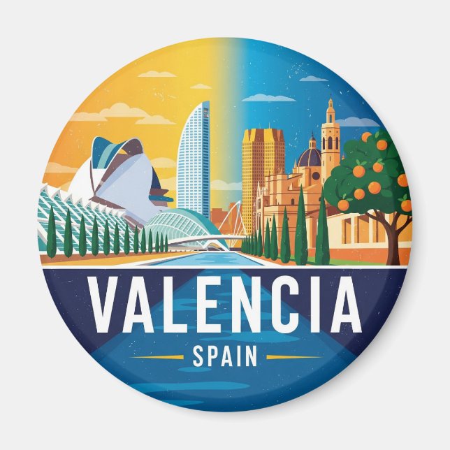 Valencia Spain Travel Magnet (Framsidan)