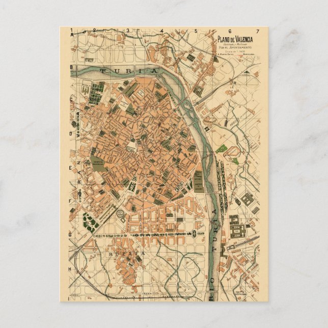 Valencia Spanien 1904 Vykort (Framsida)