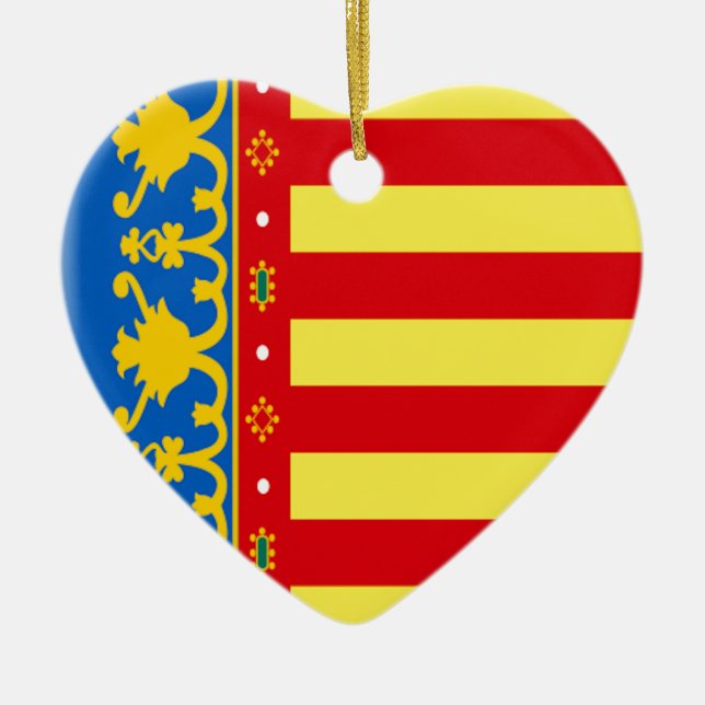 Valencia (Spanien) flagga Julgransprydnad Keramik (Framsidan)