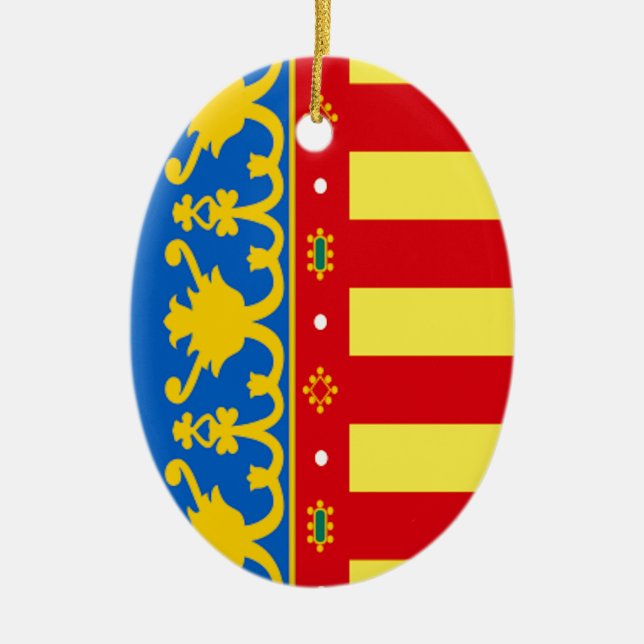 Valencia (Spanien) flagga Julgransprydnad Keramik (Framsidan)
