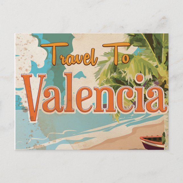 Valencia,Spanien Poster Vintage semester Vykort (Framsida)