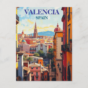 Valencia Spanien Resa Konst Vintage Vykort
