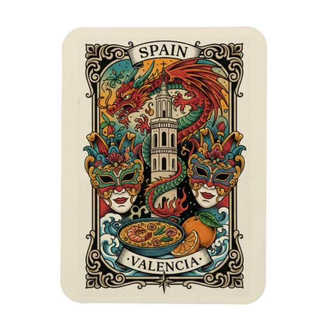 Valencia Spanien Resa Magnet (Vertikal)