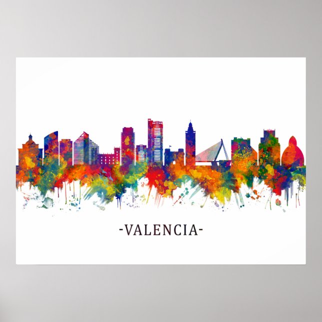 Valencia Spanien Skyline Poster (Framsidan)