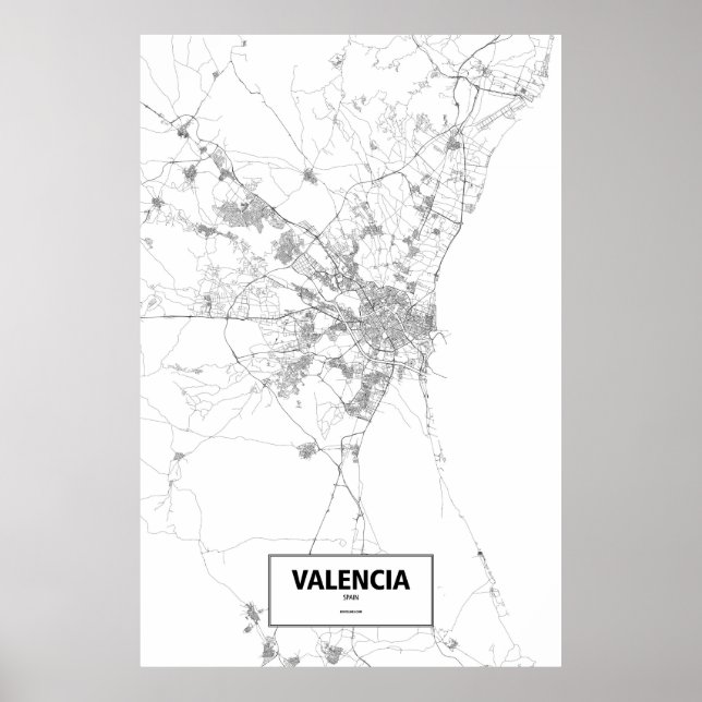 Valencia, Spanien (svart på vitt) Poster (Framsidan)