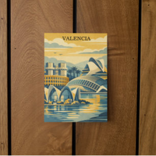 Valencia Spanien Vintage - minimalistisk färgrik Inbjudningar