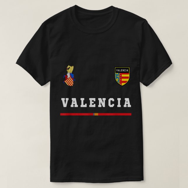 Valencia SportOcer Jersey Tee Flagga Football Spai (Design framsida)
