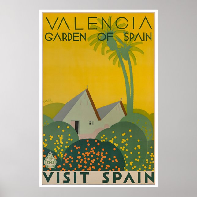 Valencia Väggkonst Spanien Resa Poster Spansk (Framsidan)
