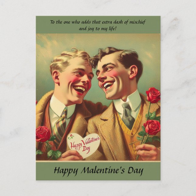 Valenitne "Malentine's Day Postcard" Helg Vykort (Framsida)