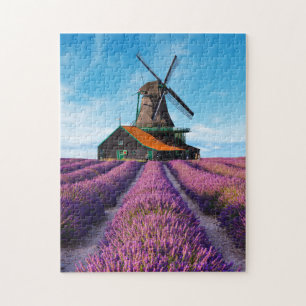 Valensole Lavender Fält Provence Frankrike Pussel