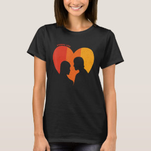 Valent för Par Retro-Vintage för matchning av exte T Shirt