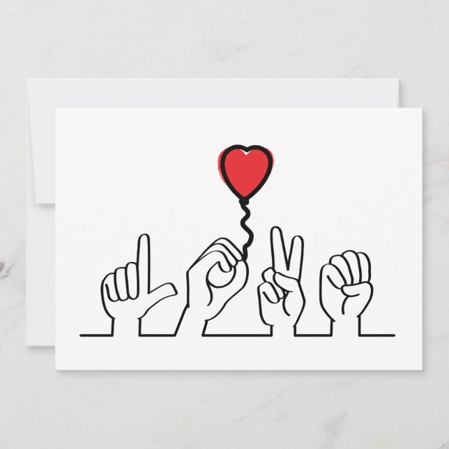 Valentijnsdag. Doof, gebarentaal love - liefde. Tack Kort (Framsida)