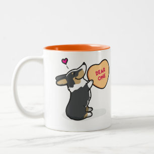 Valentin 2015--PembrokeCorgi-Tri-Col Kaffe Råna Två-Tonad Mugg