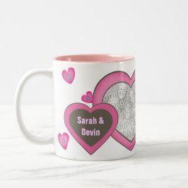 Valentin beställnings- foto för dagkatt & textmugg Två-Tonad mugg