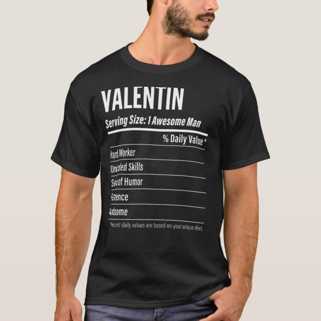 Valentin betjänar Storleka kalorier för näringsvär T Shirt (Framsida)
