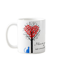 Valentin dag "älskar jag dig" kattkaffemuggen