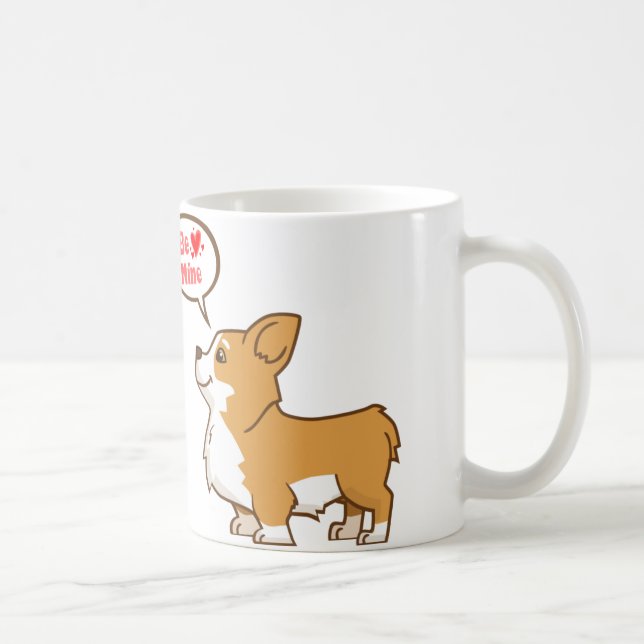 Valentin dag "är den min" Corgikaffemuggen Kaffemugg (Höger)