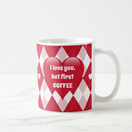 Valentin dag Argyle Kaffemugg