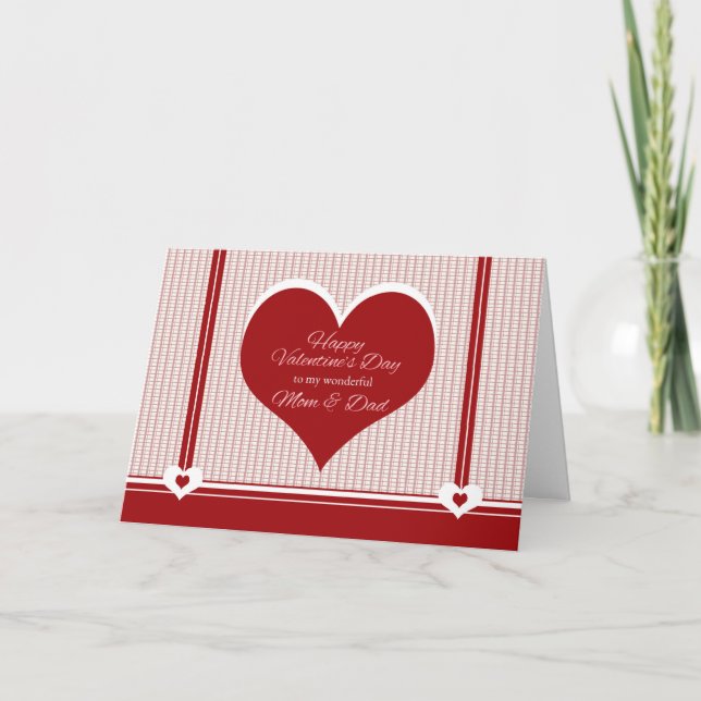 Valentin dag för mamma- och pappakort helgkort (Framsida)