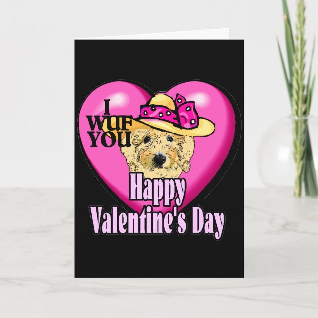 Valentin dag Goldendoodle Helgkort (Framsida)
