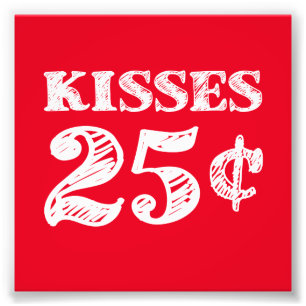Valentin dag kysser 25 Cents Fototryck