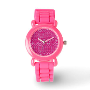 Valentin dag stack mönster 2 armbandsur