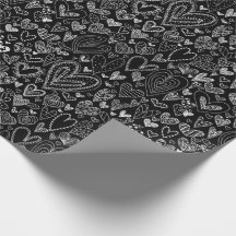 Valentin daghjärtor på svart