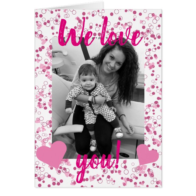 Valentin dagkort för hjärtakonfettiar för far | hälsningskort (Framsidan)