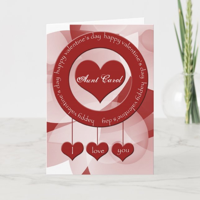 Valentin dagkort för speciell moster helgkort (Framsida)