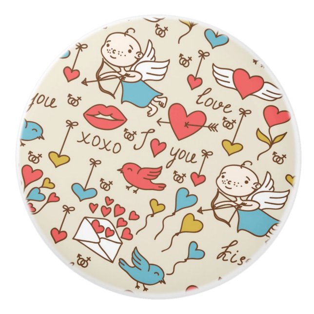 Valentin dagmönster med cupiden knopp (Framsidan)