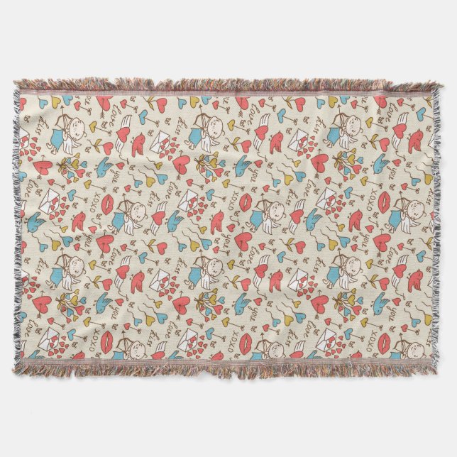 Valentin dagmönster med cupiden mysfilt (Framsidan)