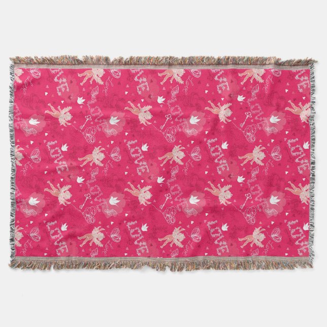 Valentin dagmönster med cupiden mysfilt (Framsidan)