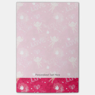 Valentin dagmönster med cupiden post-it block