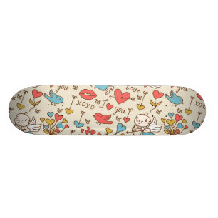 Valentin dagmönster med cupiden skateboard bräda 19,5 cm