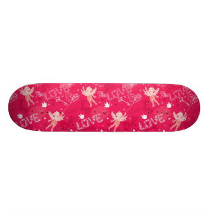 Valentin dagmönster med cupiden skateboard bräda 21,5 cm