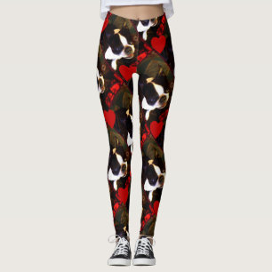 Valentin damasker för konst för hund för Boston Leggings