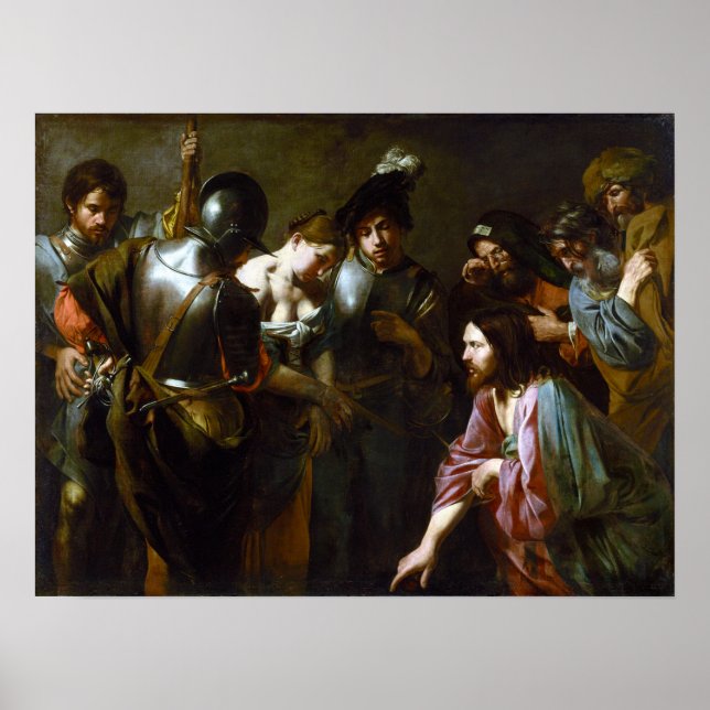 Valentin de Boulogne Kristus och Adulteress Poster (Framsidan)