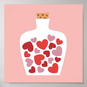 Valentin design för dagkort poster