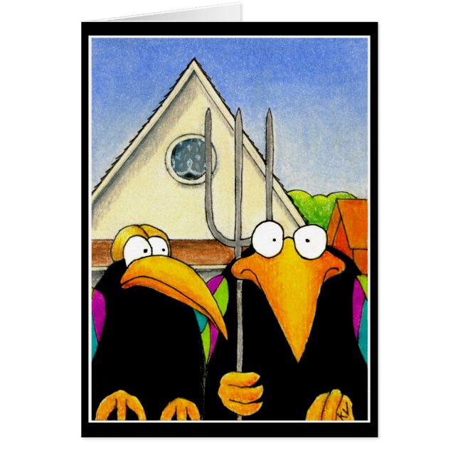 Valentin eller årsdag för kråkaamerikan gotisk hälsningskort (Framsidan)