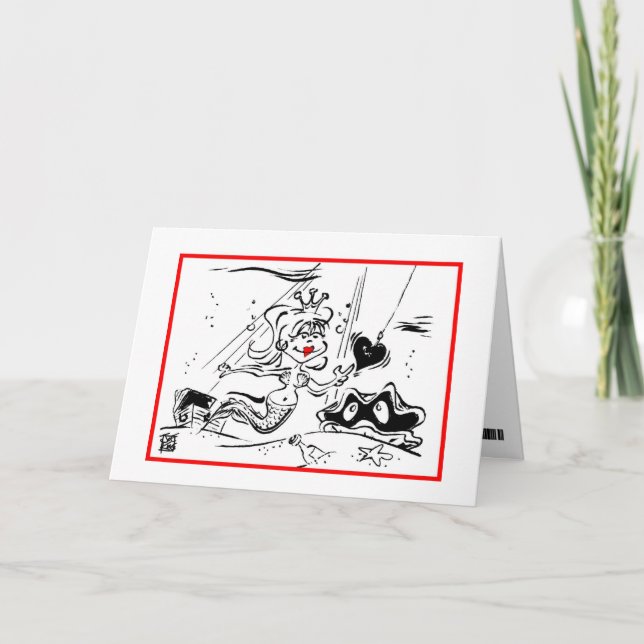 Valentin: "FODRAR SJUNKER KROKEN, & HENNE ", Helgkort (Framsida)