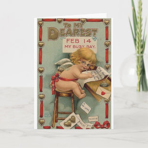 Valentin för brev för VictorianCupidkärlek kort