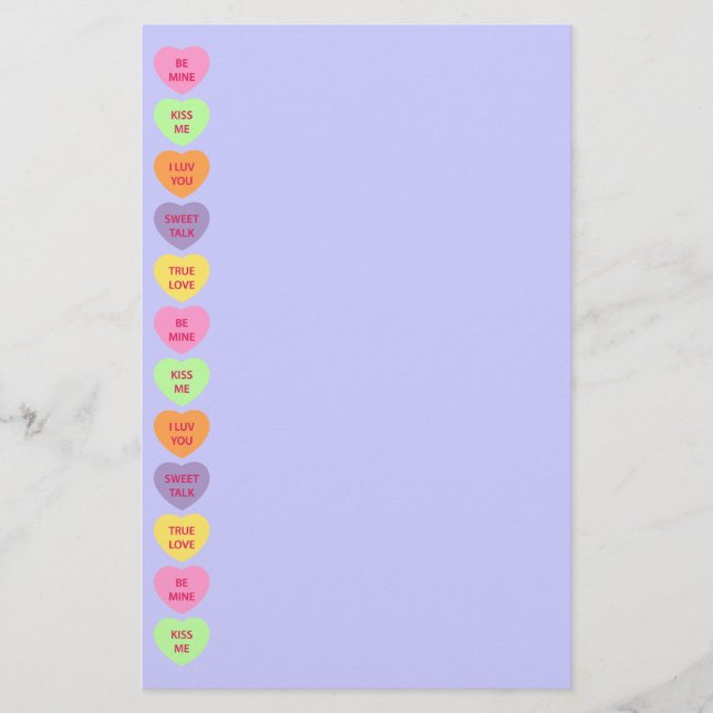 Valentin för konversationhjärtagodis brevpapper (Framsida)