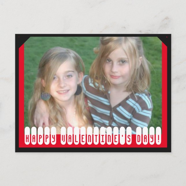 Valentin för personlig lyckligt foto för dag helg vykort (Framsida)