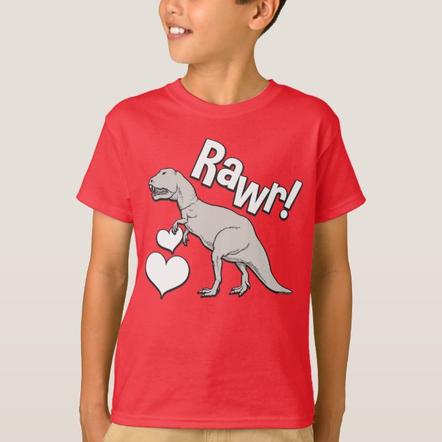 Valentin för Rawr Tyrannosaurus T Rex dag lurar Tee Shirt (Framsida)